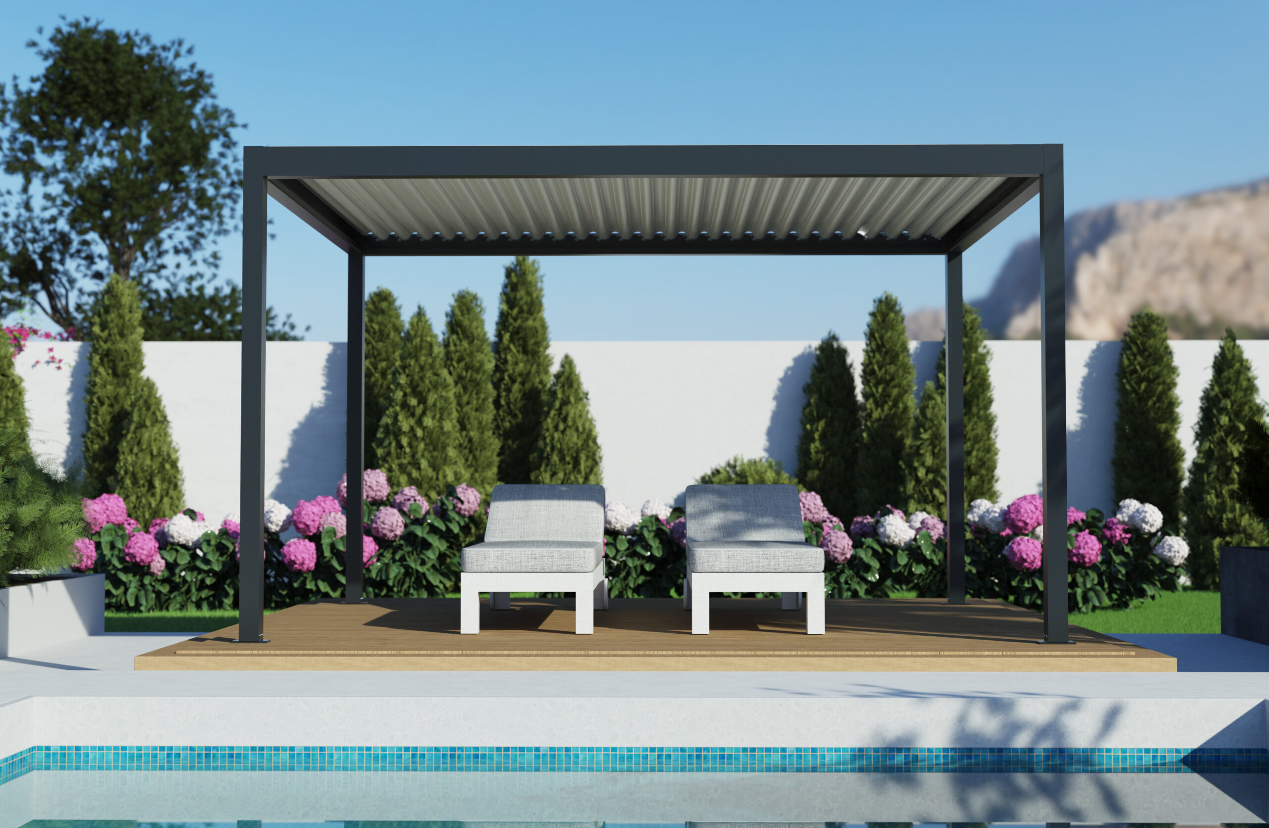 Découvrez notre pergola électrique Caleta ou sa version manuelle